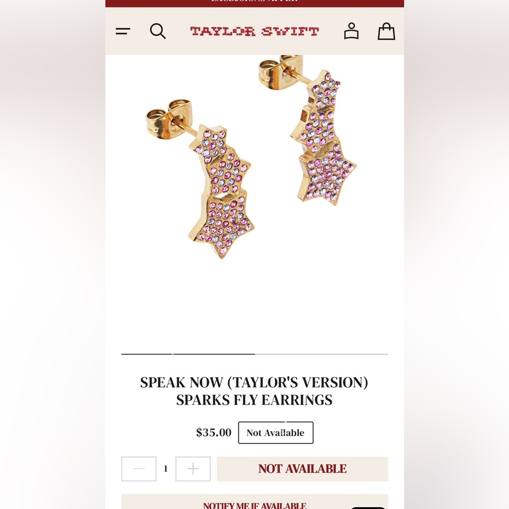 SPEAK NOW (TAYLOR'S VERSION) SPARKS FLY EARRINGS - Taylor Swift